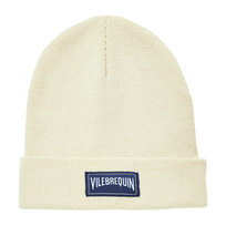 Kids Knitted Beanie Solid Off white front view