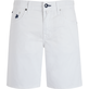 Men Others Solid - Men 5-Pocket embroidered Micro Ronde des Tortues Bermuda Shorts, White front view