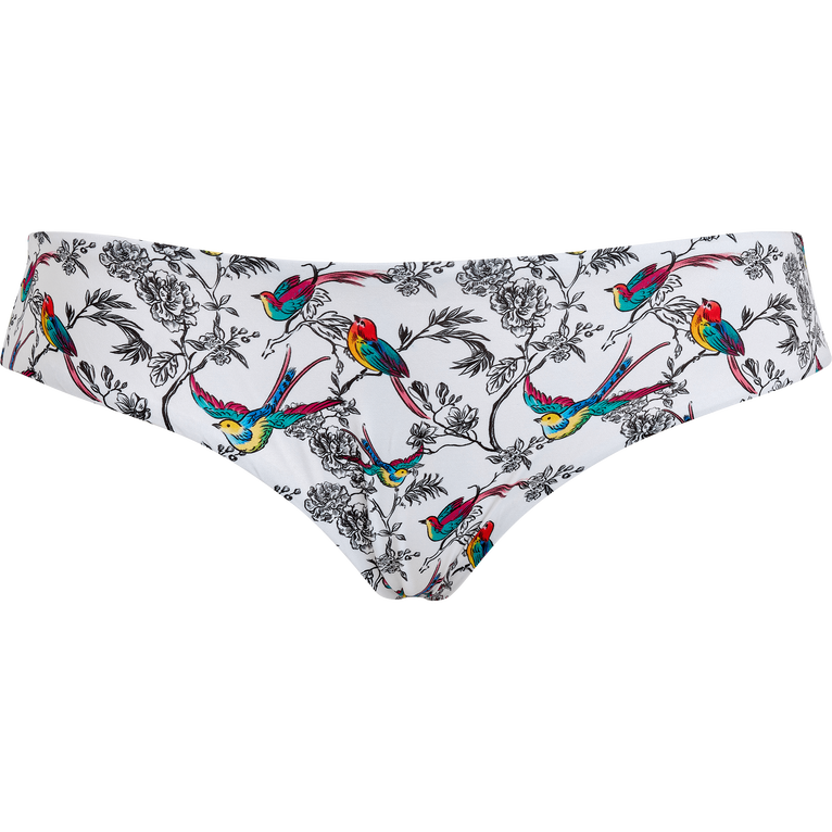 Bas De Maillot De Bain Culotte Couvrante Femme Rainbow Birds - Frisbee - Blanc