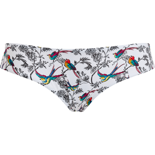 Rainbow Birds Bikinihose mit kompletter Abdeckung für Damen Weiss Vorderansicht