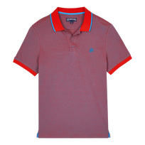 Men Cotton Changing Color Pique Polo Shirt Earthenware 正面图