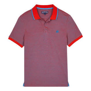 Men Cotton Changing Color Pique Polo Shirt Earthenware 正面图
