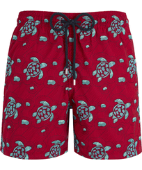 Maillot de bain homme brodé Turtles Jewels - Édition Limitée Rouge vue de face