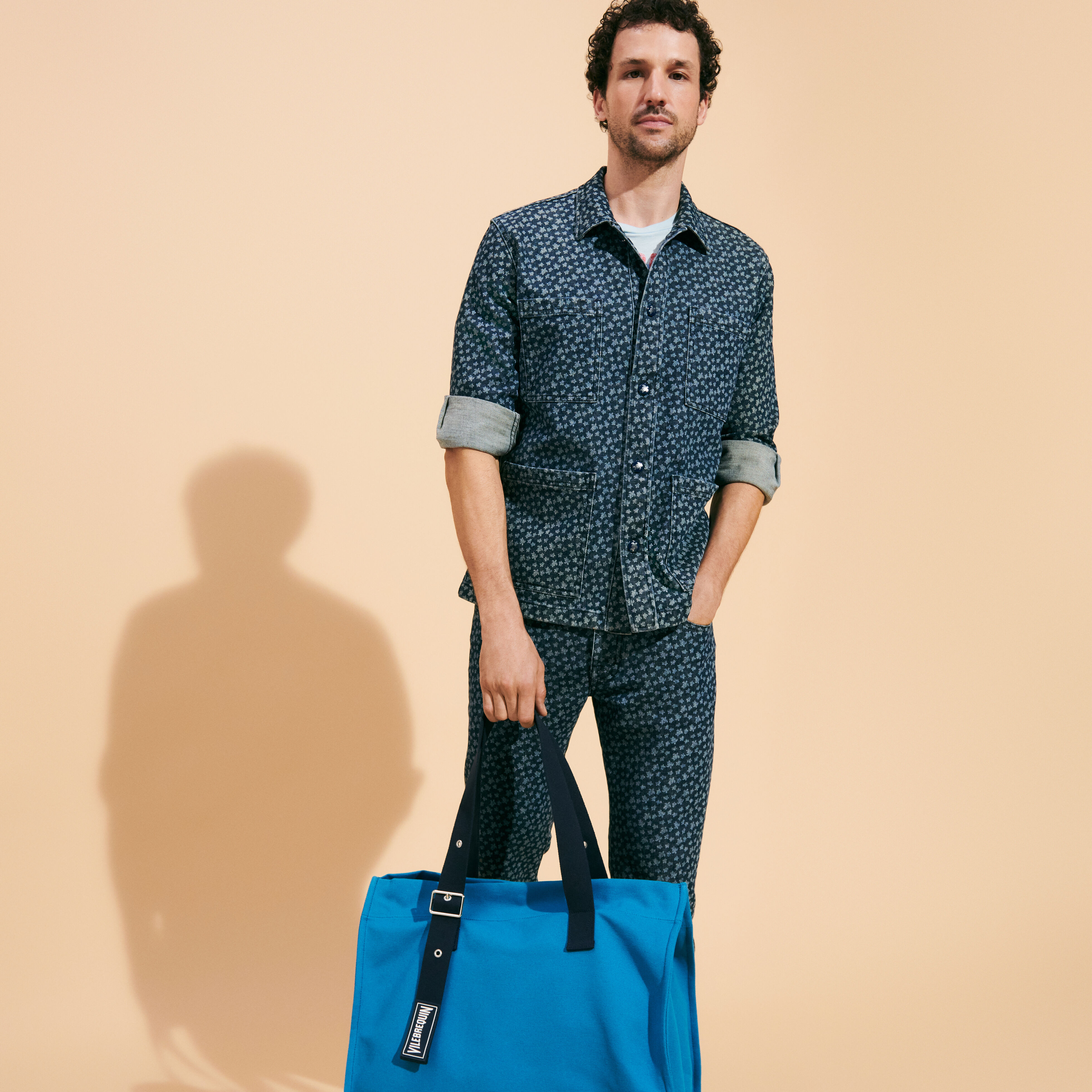 Veste jean imprimé 2025 homme