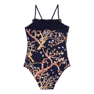 Bañador de una sola pieza con estampado Sweet Blossom para niña Azul marino vista trasera