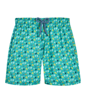 Boys Swim Trunks Ultra-light and Packable Micro Ronde Des Tortues Rainbow Tropezian green front view