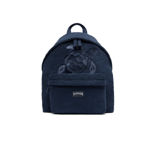 Turtle Unisex-Rucksack aus Frottee Marineblau Vorderansicht