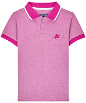 Solid Polohemd aus Baumwollpikee mit Farbwechsel für Jungen Purpurrot Vorderansicht