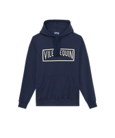 Sudadera en algodón de color liso para hombre Azul marino vista frontal