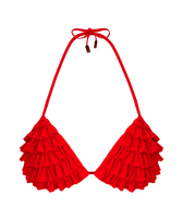 Haut de maillot de bain triangle femme uni Coquelicot vue de face
