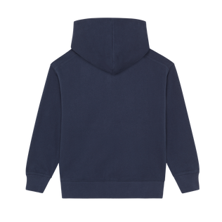 Boys Cotton Full Zip Cardigan Embroidered Turtle Navy 后视图