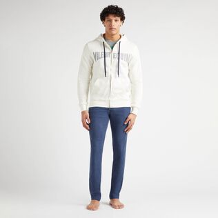 Sweat à capuche en coton homme logo surpiqué Off-white vue portée de face