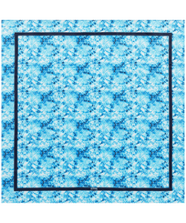 Autros Estampado - Unisex Silk Scarf Flowers Tie & Dye, Azul marino vista frontal