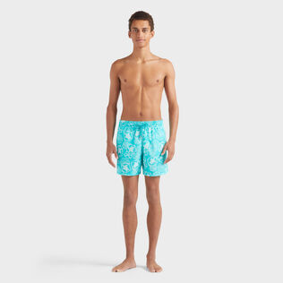 Bañador con estampado Oursins bicolor para hombre Disco green vista frontal desgastada