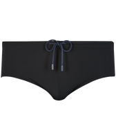 Men Fitted Swim Brief Solid Black front view