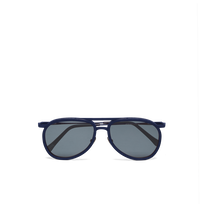 Unisex Wood Sunglasses Solid - VBQ x Shelter Midnight front view