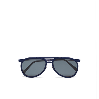 Gafas de sol de madera de color liso unisex de VBQ x Shelter Midnight vista frontal