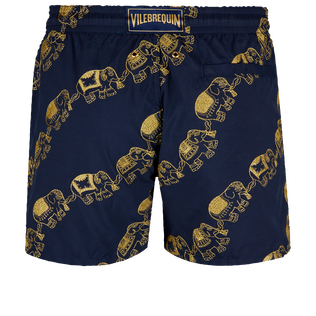 Men Swim Trunks Embroidered Elephant Dance - Limited Edition Navy back view
