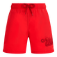 男童蛇年生肖刺绣游泳短裤 Poppy red 正面图