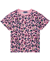 T-shirt Turtles leopardata bambina Caramella vista frontale
