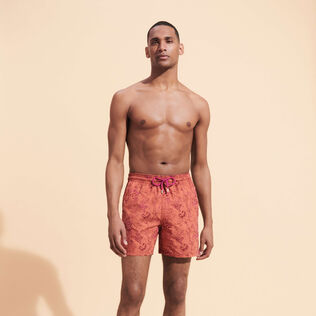 Men Swim Trunks Embroidered Marché Provencal - Limited Edition Tomette front worn view