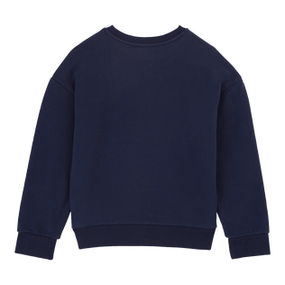 Sweatshirt mit Rundhalsausschnitt für Mädchen Marineblau Rückansicht