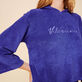 Women Terry Sweatshirt Solid Purple blue details view 1