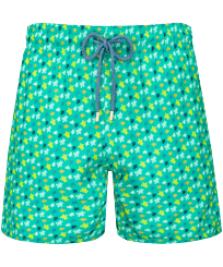 Men Swim Trunks Ultra-light and Packable Micro Ronde Des Tortues Rainbow Tropezian green front view