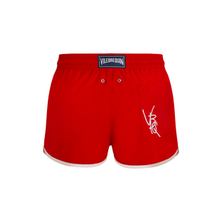 Men Short Ultra-light Swim Shorts VBQ line Poppy red back view
