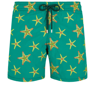 Starfish Dance Badeshorts mit Stickerei für Herren – Limitierte Serie Linde Vorderansicht