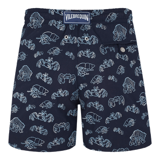 Men Swim Shorts Embroidered Hermit Crabs - Limited Edition Navy back view