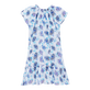 Robe en coton fille Flash Flowers Purple blue vue de face