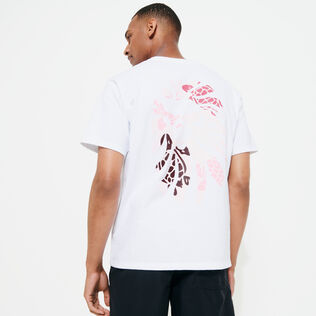 Men T-Shirt Turtles Printed - Vilebrequin x BAPE® BLACK White back worn view