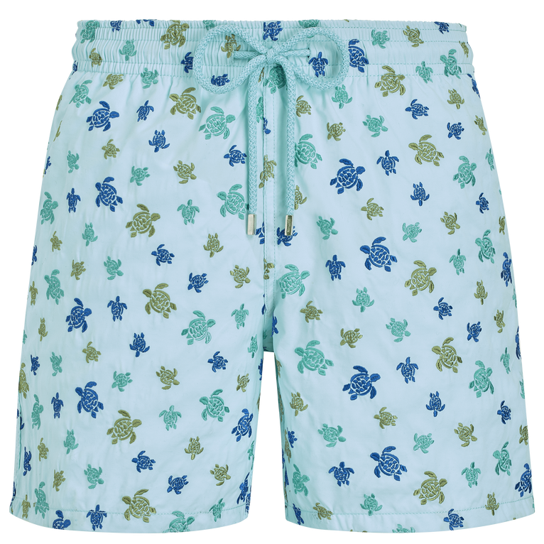 Men Swim Shorts Embroidered Ronde Des Tortues - Swimming Trunk - Mistral - Blue - Size M - Vilebrequin
