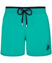 男士 Bicolore 双色纯色游泳短裤 Tropezian green 正面图