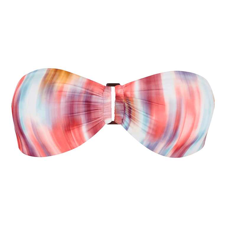 Women Bandeau Bikini Top Ikat Flowers - Lune - Multi - Größe XS - Vilebrequin