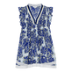 Girl Mini Dress Hidden Fishes - Vilebrequin x Poupette St Barth Purple blue front view