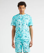 Men Oversize Organic Cotton T-shirt Requins Lagoon front worn view