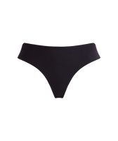 Women Midi brief Bikini Bottom Solid Black front view