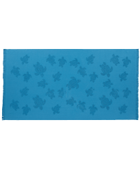 Telo da spiaggia in cotone organico Turtles Jacquard Calanque vista frontale