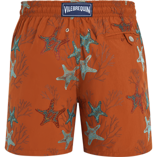 Men Swim Shorts Embroidered Glowed Stars - Limited Edition Caramel back view
