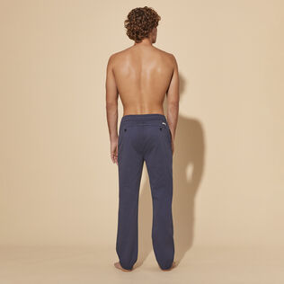 Men Cotton Modal Jogger Pants Navy back worn view