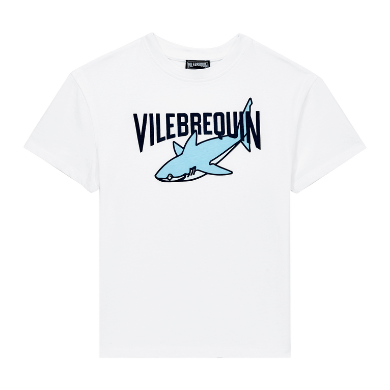 Boys Cotton T-shirt Vbq Sharks - Tee Shirt - Gabin - White - Size 2 - Vilebrequin