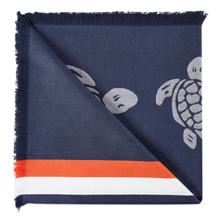 Fouta de plage XL Ronde des Tortues Bleu marine vue de dos