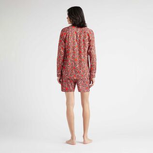 Camisa ligera en gasa de algodón de color liso con estampado Oursinades para hombre Amapola vista trasera desgastada