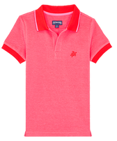 男童纯色棉质变色 Polo 衫 Poppy red 正面图