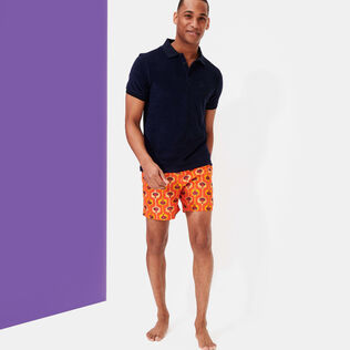 Polo en tejido terry liso para hombre Azul marino detalles vista 1