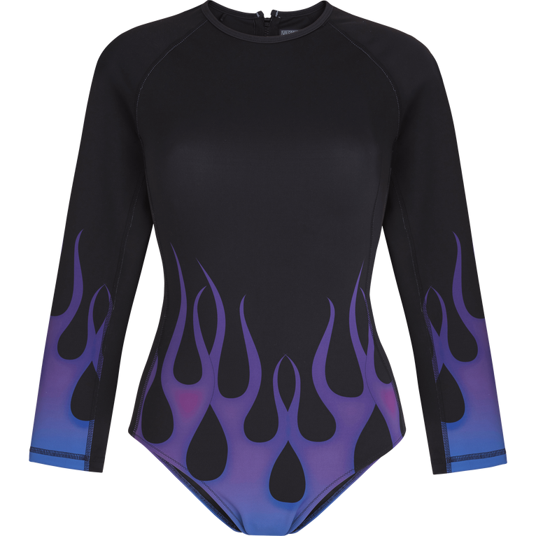 Langärmeliger Hot Rod 360° Rashguard-badeanzug Für Damen - Vilebrequin X Sylvie Fleury - Lexy - Schwarz