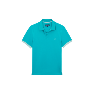 Polo en piqué coton organique homme uni Vert disco vue de face