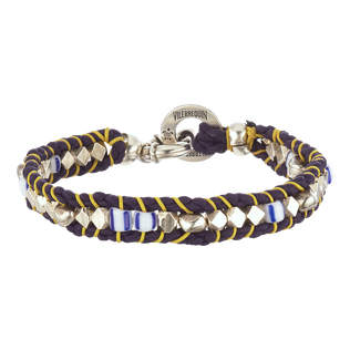 Bracelet tressé unisexe perles Everly- Vilebrequin x Gas Bijoux Thalassa vue de face